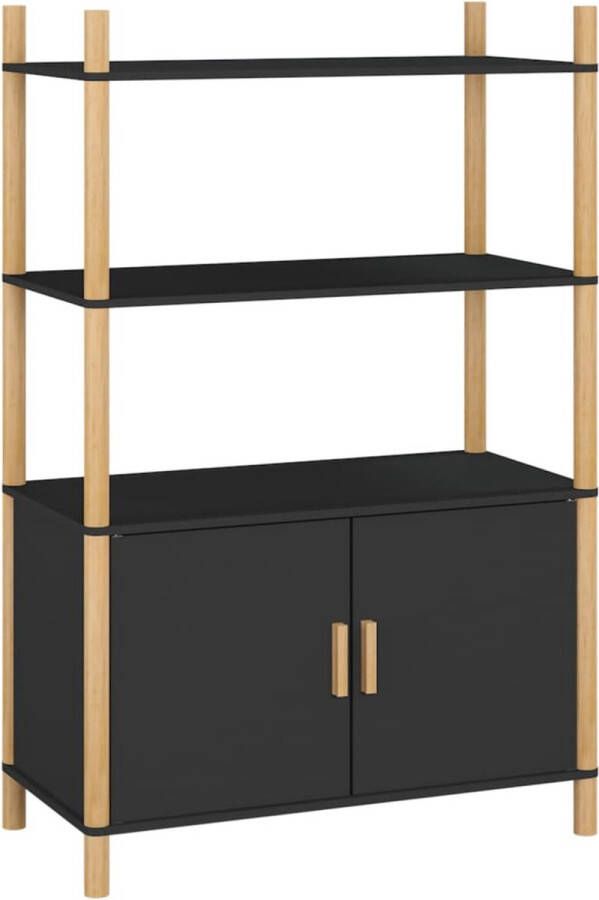 VidaXL Hoge Kast Zwart Stijlvol en Duurzaam Hoge Kast Dressoir Opbergkast Vintage Kast Houten Kast - Foto 2