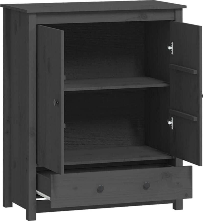 VidaXL -Hoge-kast-83x41 5x100-cm-massief-grenenhout-grijs