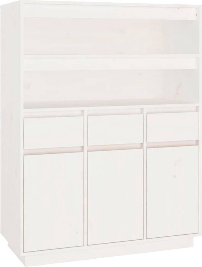 VidaXL -Hoge-kast-89x40x116 5-cm-massief-grenenhout-wit