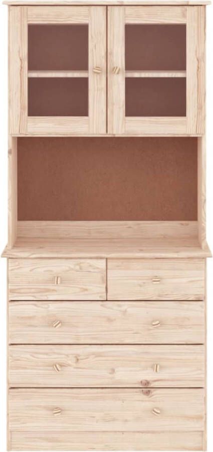 VidaXL -Hoge-kast-ALTA-77x35x165-cm-massief-grenenhout - Foto 5