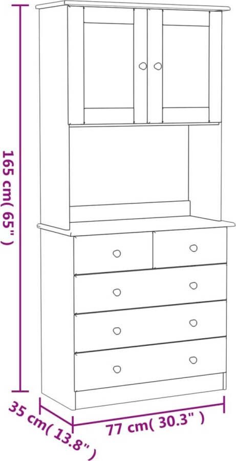 VidaXL -Hoge-kast-ALTA-77x35x165-cm-massief-grenenhout - Foto 3