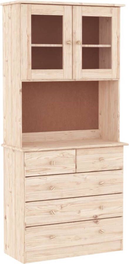 VidaXL -Hoge-kast-ALTA-77x35x165-cm-massief-grenenhout - Foto 4