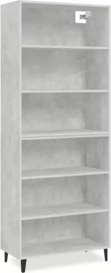 VidaXL Hoge kast bewerkt hout betongrijs - Foto 2