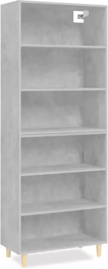 VidaXL Hoge kast bewerkt hout betongrijs - Foto 2