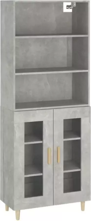 VidaXL Hoge kast bewerkt hout betongrijs - Foto 20