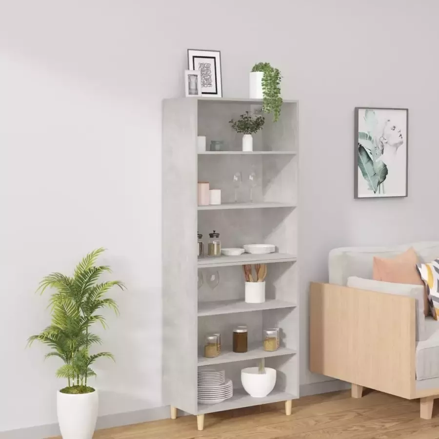 VidaXL Hoge kast bewerkt hout betongrijs