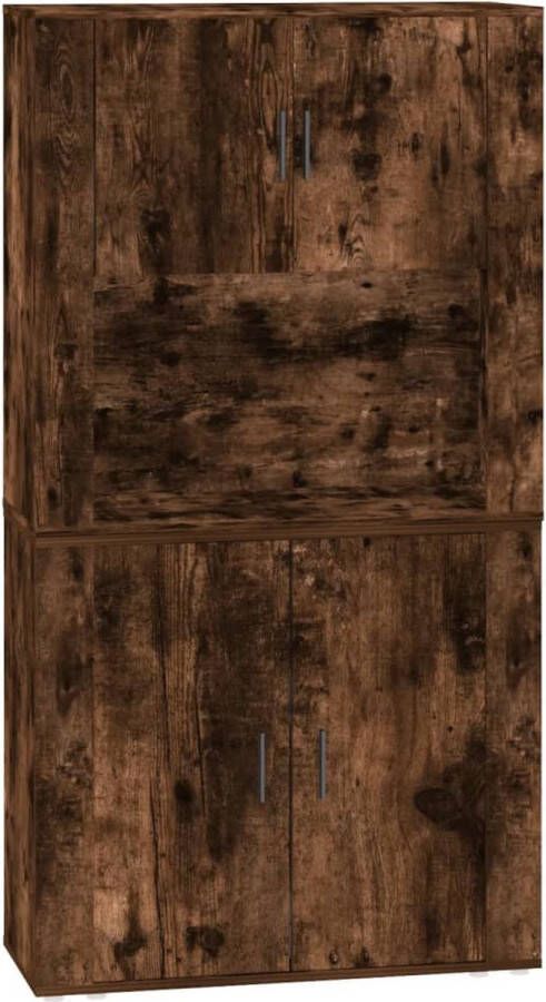 VidaXL -Hoge-kast-bewerkt-hout-gerookt-eikenkleurig - Foto 9