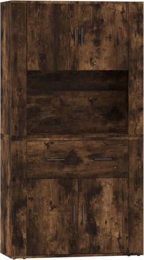 VidaXL -Hoge-kast-bewerkt-hout-gerookt-eikenkleurig - Foto 8