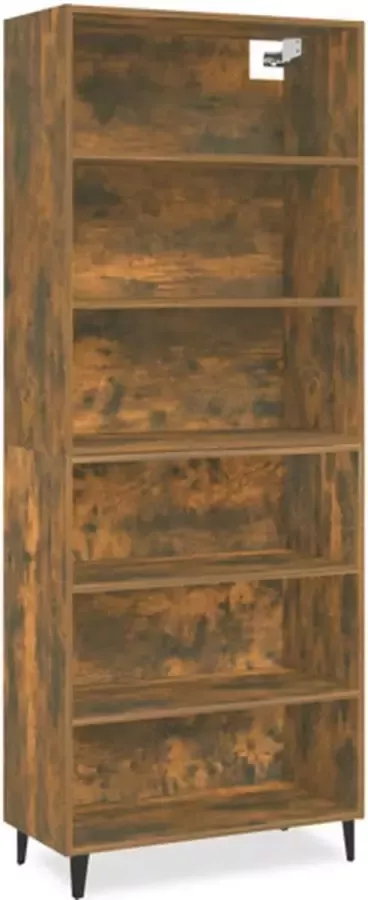 VidaXL Hoge kast bewerkt hout gerookt eikenkleurig - Foto 2