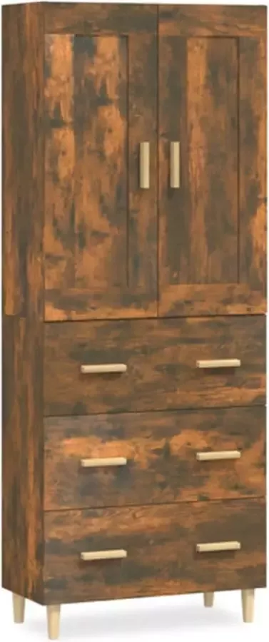 VidaXL Hoge kast bewerkt hout gerookt eikenkleurig