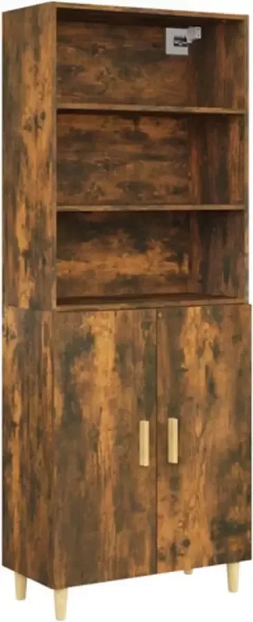 VidaXL Hoge kast bewerkt hout gerookt eikenkleurig - Foto 3