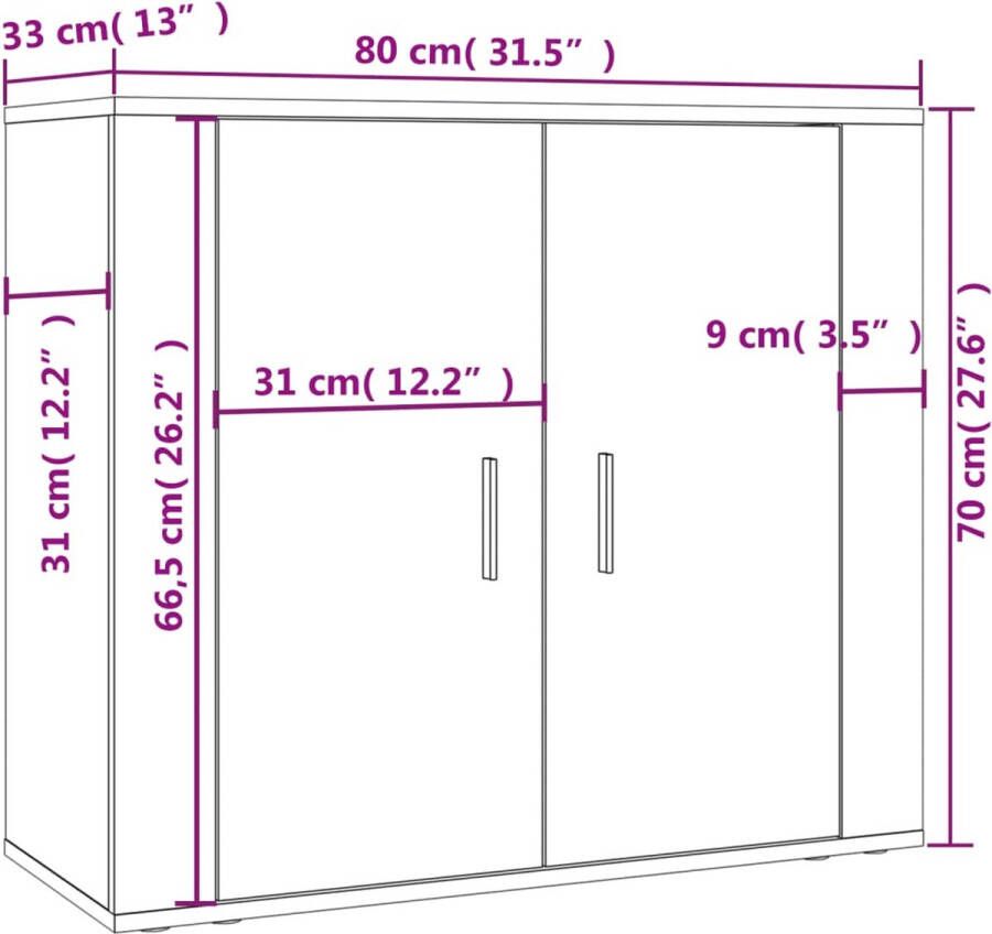 VidaXL -Hoge-kast-bewerkt-hout-wit - Foto 4