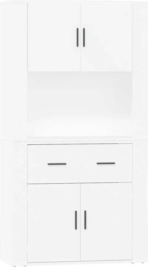 VidaXL -Hoge-kast-bewerkt-hout-wit - Foto 5