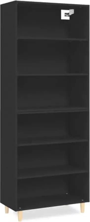 VidaXL Hoge kast bewerkt hout zwart - Foto 2