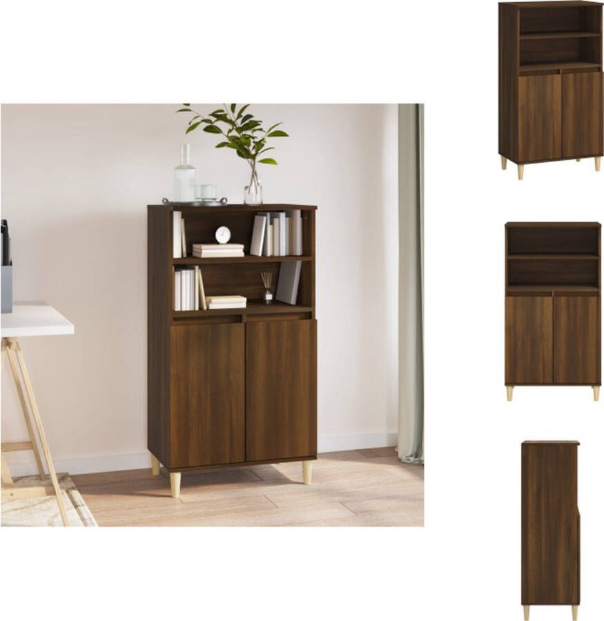 VidaXL Hoge Kast Hoge Kasten Kast Opbergkast Hoge kast 60x36x110 cm bewerkt hout bruineikenkleurig - Foto 3