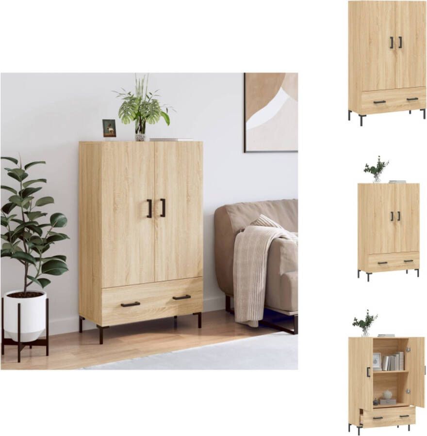 VidaXL Hoge Kast Hoge Kasten Dressoir Kast Hoge kast 69 5x31x115 cm bewerkt hout sonoma eikenkleurig