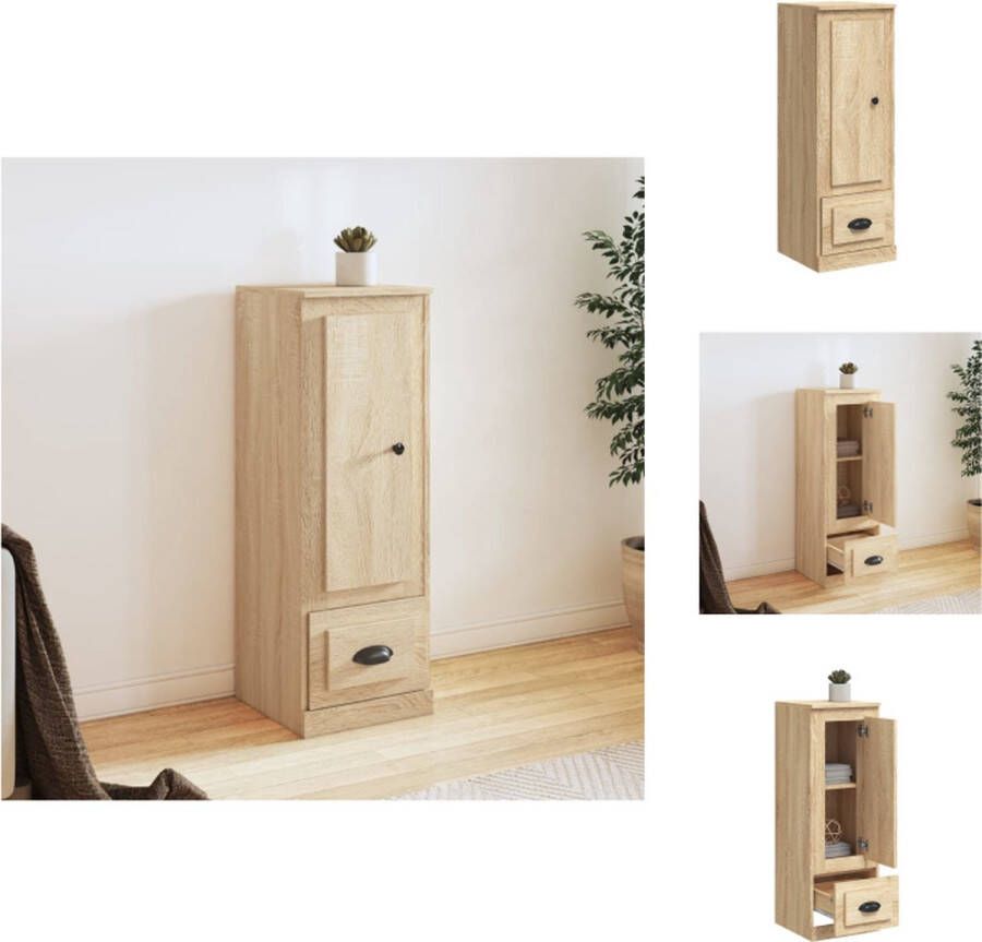 VidaXL Hoge Kast Hoge Kasten Hoge Kast Met Lade Kast Hoge kast 36x35 5x103 5 cm bewerkt hout sonoma eikenkleurig - Foto 2