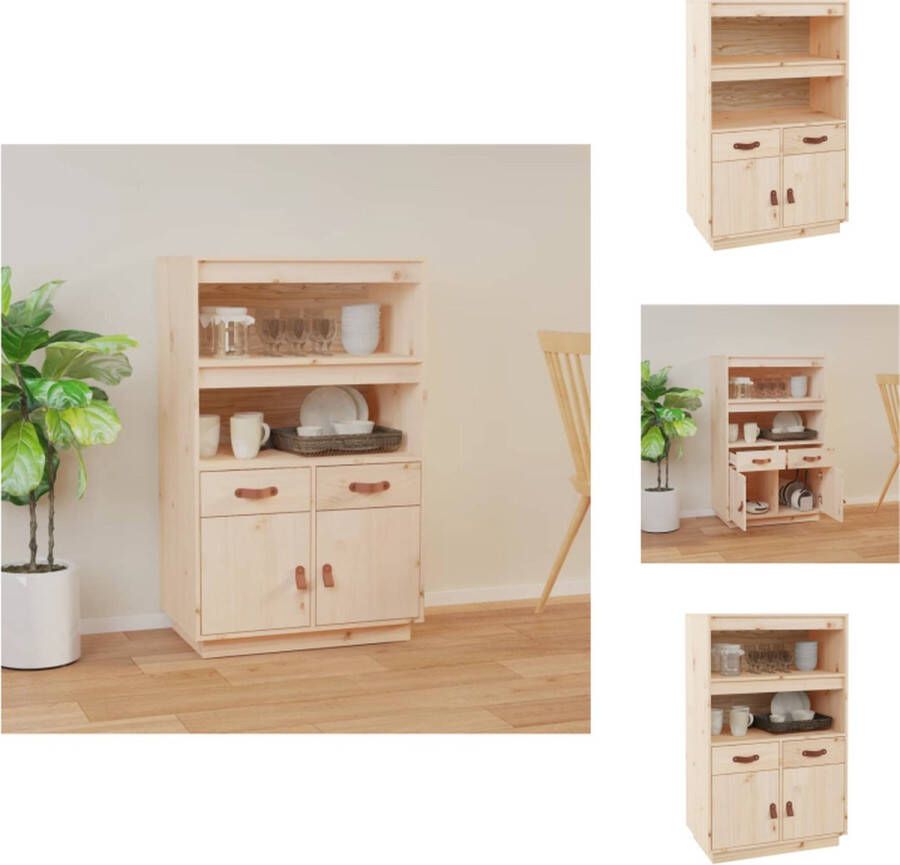 VidaXL Hoge Kast Hoge Kasten Houten Hoge Kast Hoge kast 67x40x108-5 cm massief grenenhout - Foto 2