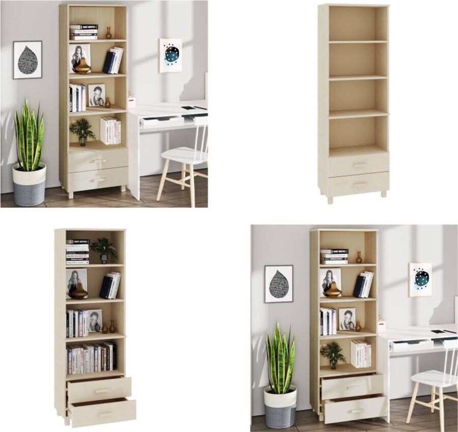 VidaXL Hoge kast HAMAR 60x35x180 cm massief grenenhout honingbruin Hoge Kast Hoge Kasten Houten Kast Wandkast