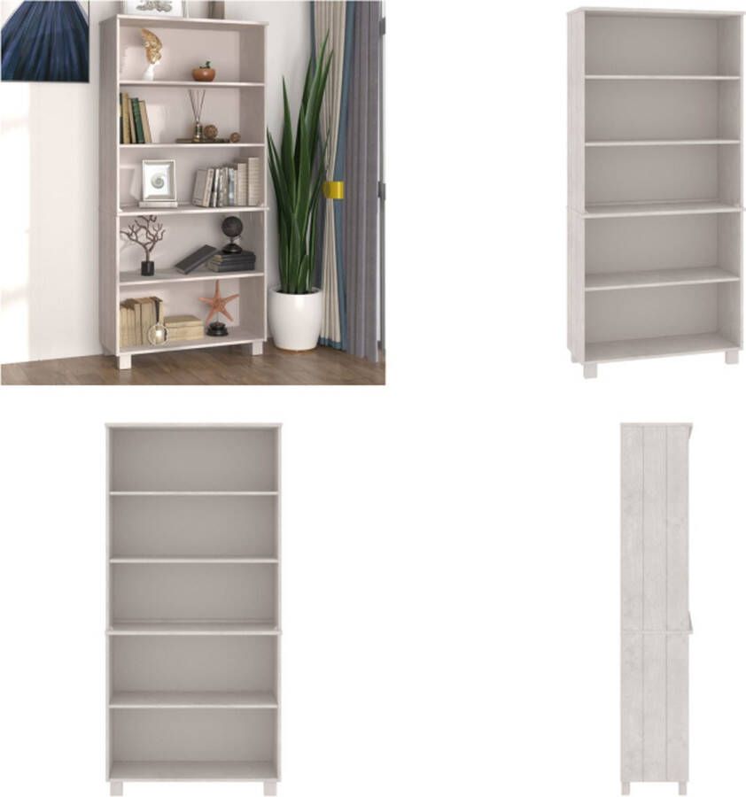 VidaXL Hoge kast HAMAR massief grenenhout wit Hoge Kast Hoge Kasten Buffetkast Dressoir - Foto 2