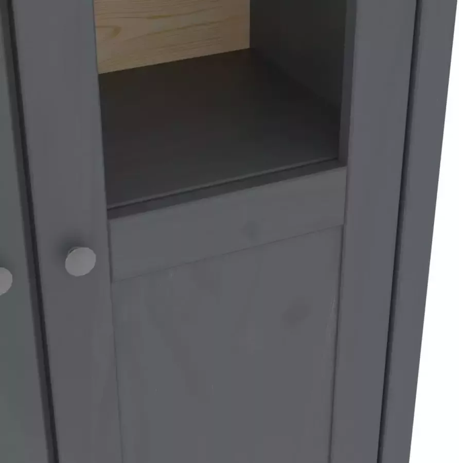Vida XL Hoge kast Hill 85x37x170 5 cm massief grenenhout grijs SKU: V289013 - Foto 2