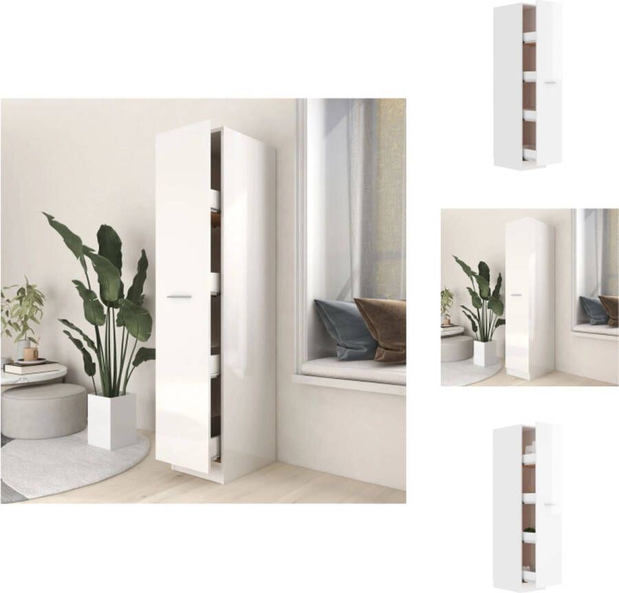 VidaXL Apothekerskast Apothekerskasten Kast Kasten Apothekerskast 30x42 5x150 cm bewerkt hout hoogglans wit