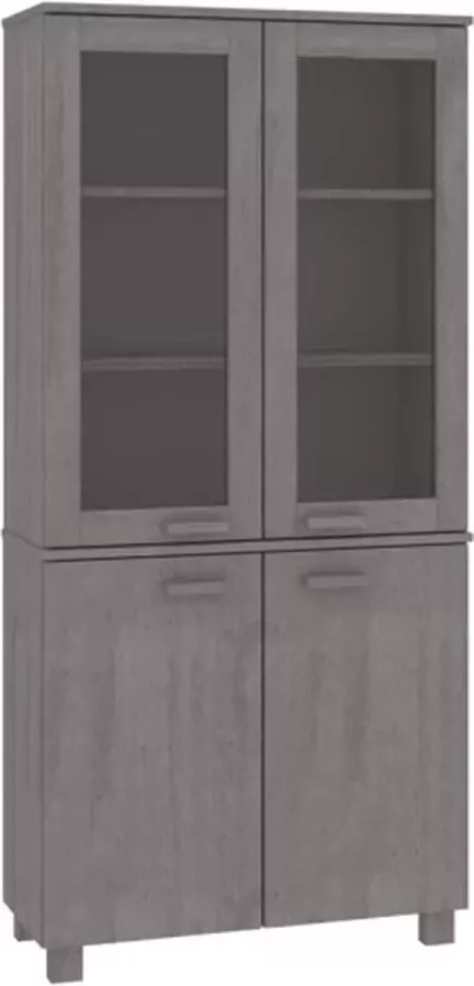 VidaXL -Hoge-kast-HAMAR-massief-grenenhout-lichtgrijs - Foto 2
