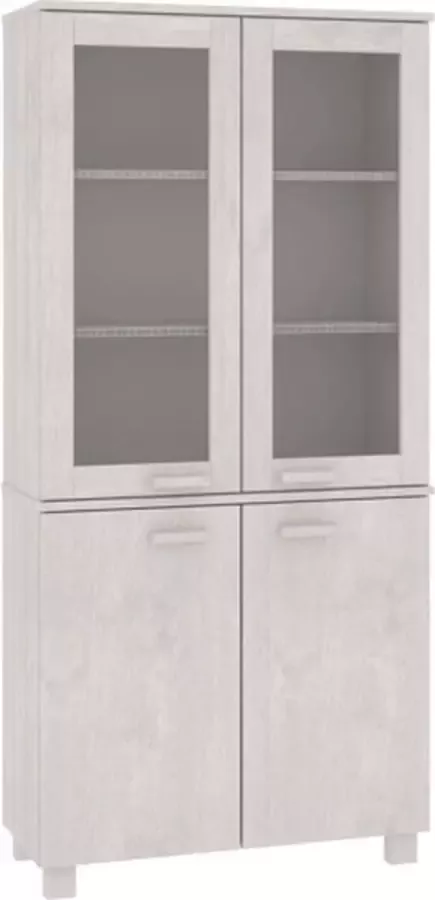 VidaXL -Hoge-kast-HAMAR-massief-grenenhout-wit - Foto 3