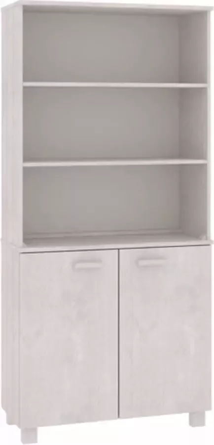 VidaXL -Hoge-kast-HAMAR-massief-grenenhout-wit - Foto 2