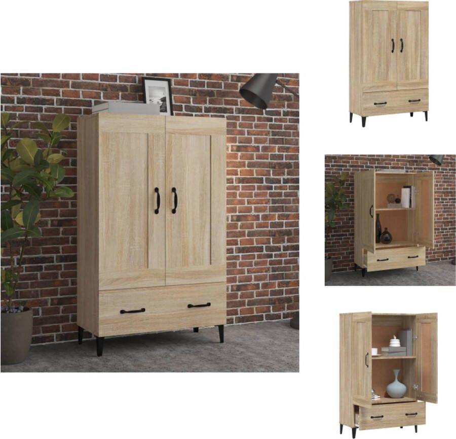 VidaXL Hoge Kast Hoge Kasten Hoge Kast Met Lade Kast Hoge kast 70x31x115 cm bewerkt hout sonoma eikenkleurig - Foto 2