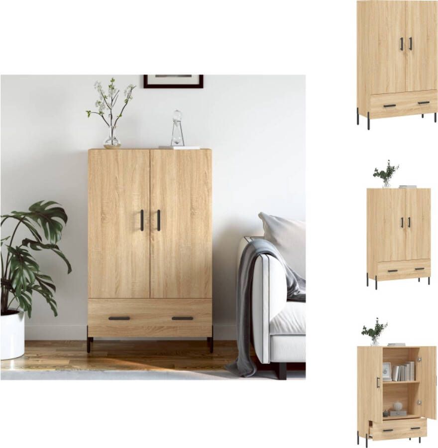 VidaXL Hoge Kast Hoge Kasten Dressoir Kast Hoge kast 69-5x31x115 cm bewerkt hout sonoma eikenkleurig - Foto 4