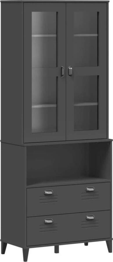 VidaXL -Hoge-kast-VIKEN-80x40x200-cm-massief-grenenhout-antracietgrijs - Foto 3