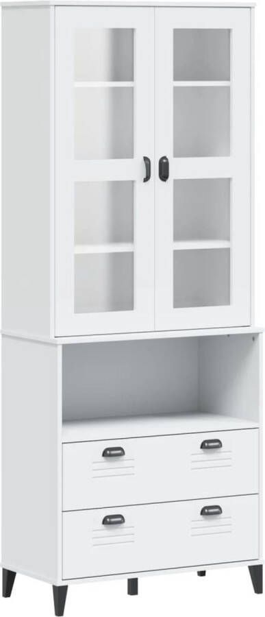 VidaXL -Hoge-kast-VIKEN-80x40x200-cm-massief-grenenhout-wit - Foto 3