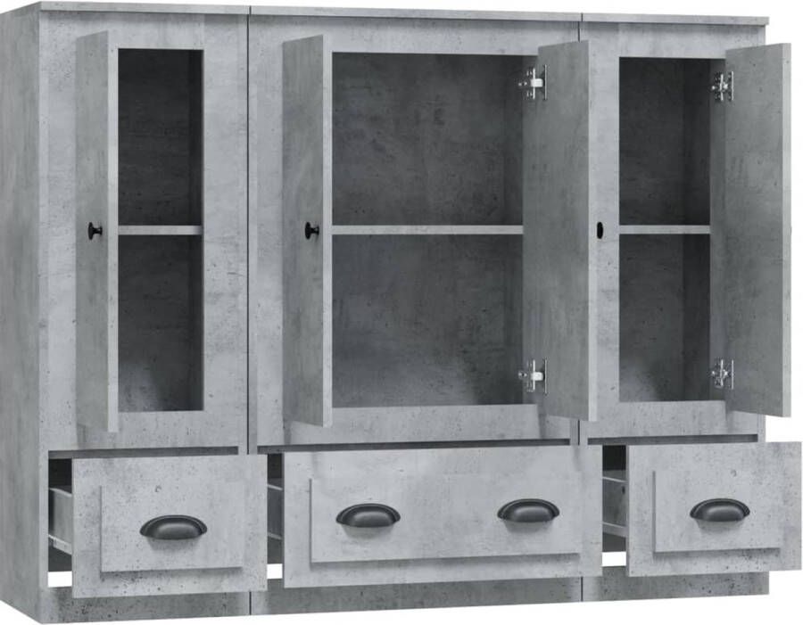 VidaXL -Hoge-kasten-3-st-bewerkt-hout-betongrijs - Foto 7