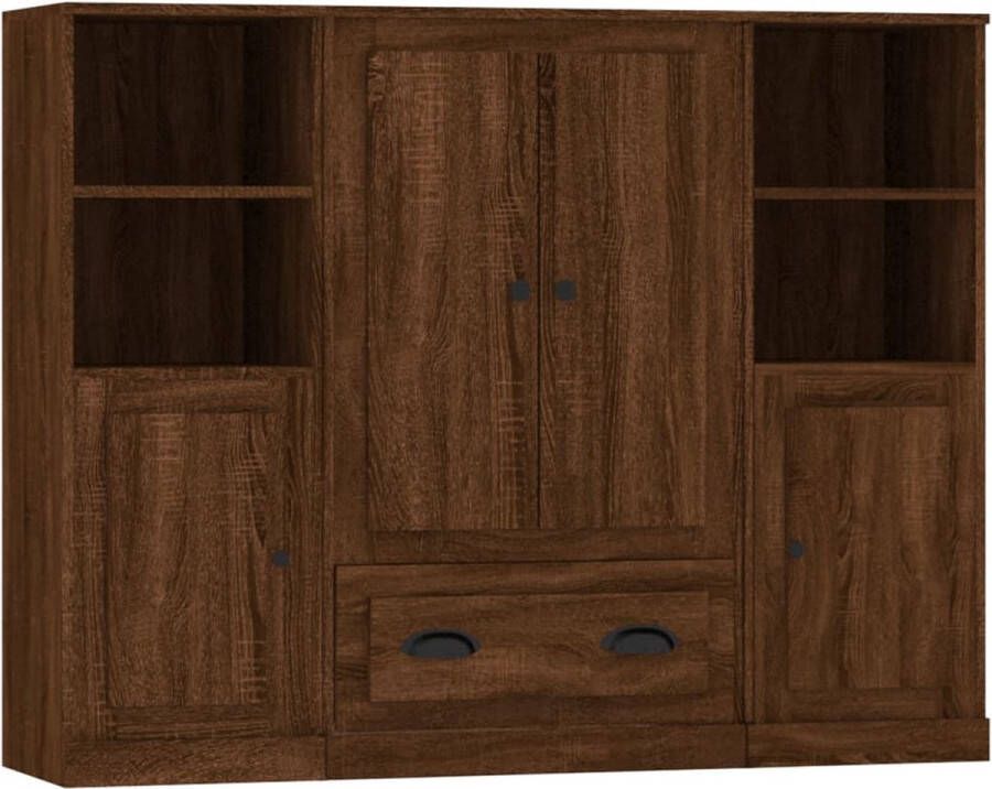 VidaXL -Hoge-kasten-3-st-bewerkt-hout-bruineikenkleurig - Foto 4