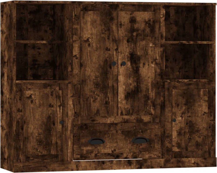 VidaXL -Hoge-kasten-3-st-bewerkt-hout-gerookt-eikenkleurig - Foto 4