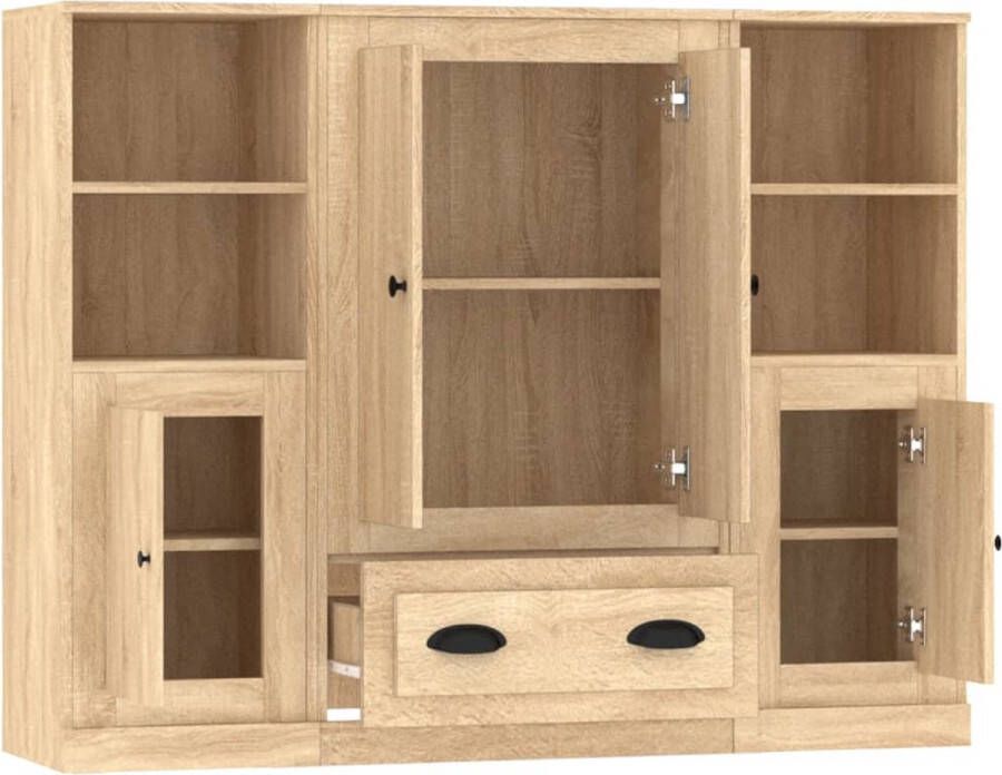 VidaXL -Hoge-kasten-3-st-bewerkt-hout-sonoma-eikenkleurig - Foto 9