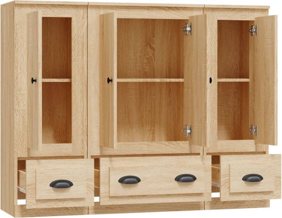 VidaXL -Hoge-kasten-3-st-bewerkt-hout-sonoma-eikenkleurig - Foto 8