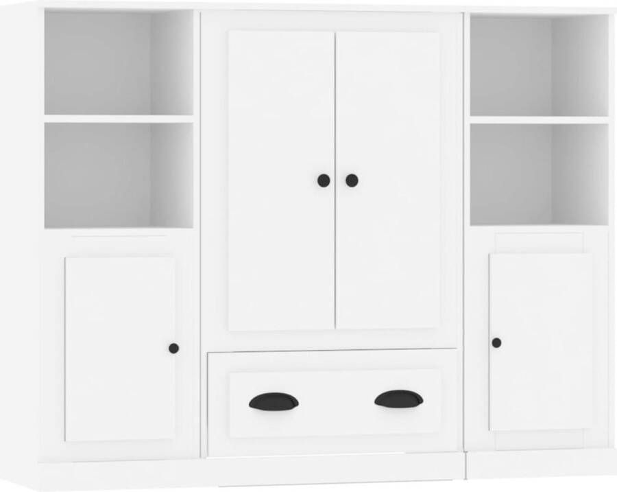 VidaXL -Hoge-kasten-3-st-bewerkt-hout-wit - Foto 3