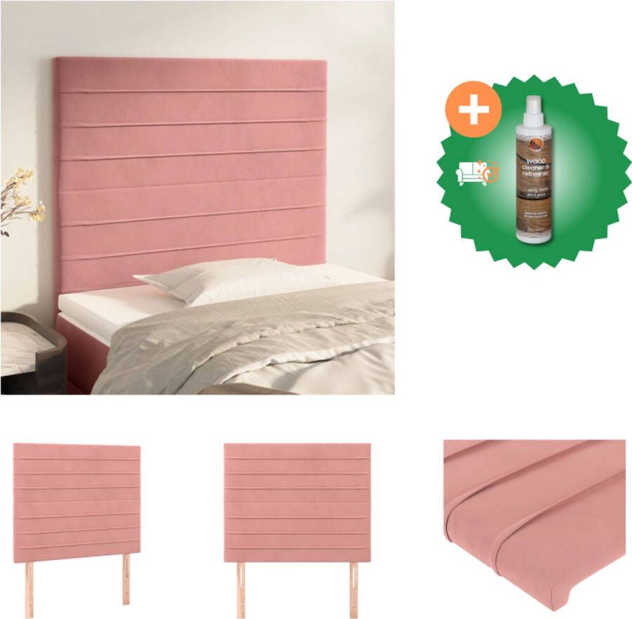 VidaXL Hoofdbord 100 x 5 x 118 128 cm Zacht fluweel Bedonderdeel Inclusief Houtreiniger en verfrisser