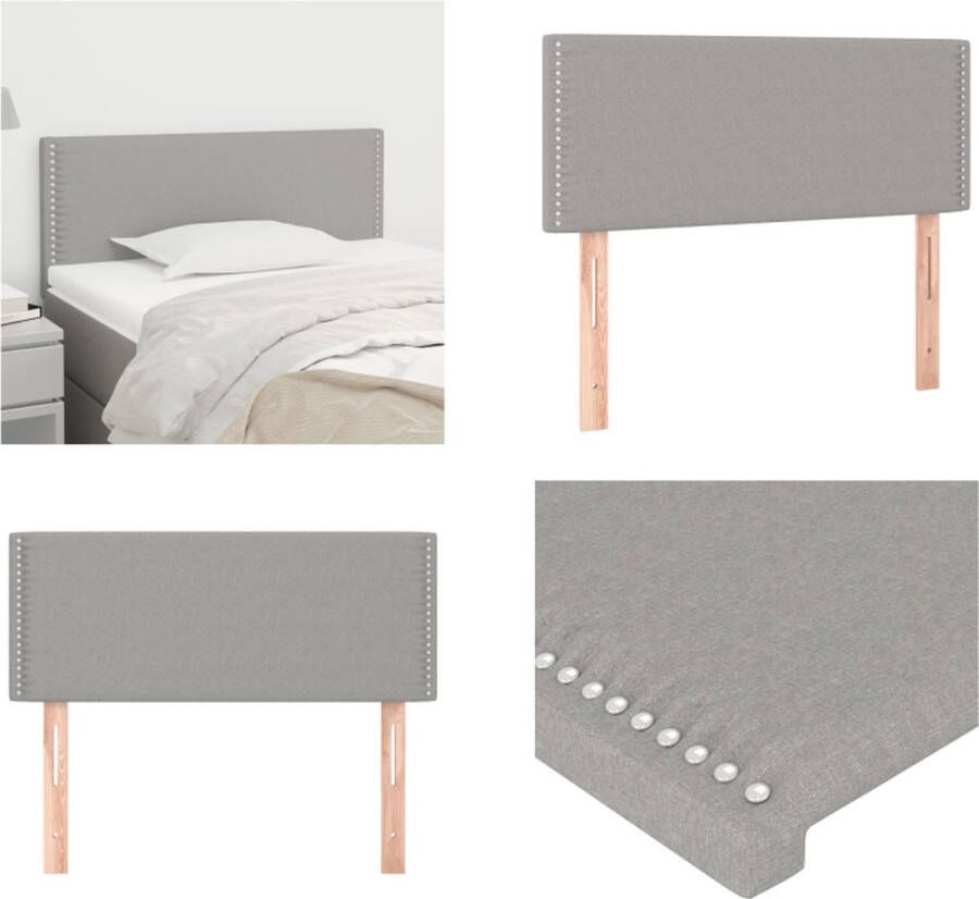 VidaXL Hoofdbord 100 x 5 x 78 88 cm stof lichtgrijs Hoofdbord Hoofdborden Hoofdeinde Houten Hoofdbord