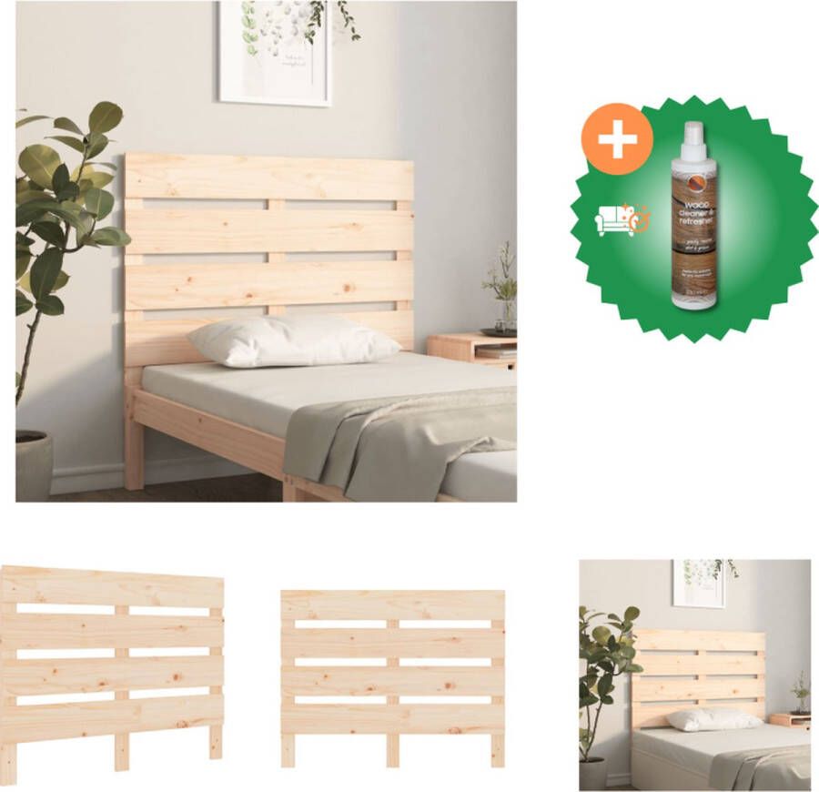 VidaXL Hoofdbord 100x3x80 cm massief grenenhout Bedonderdeel Inclusief Houtreiniger en verfrisser