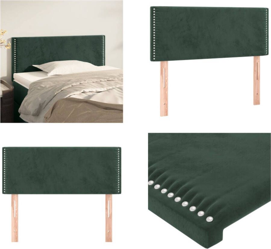 VidaXL Hoofdbord 100x5x78 88 cm fluweel donkergroen Hoofdbord Hoofdborden Hoofdeinde Houten Hoofdbord - Foto 1