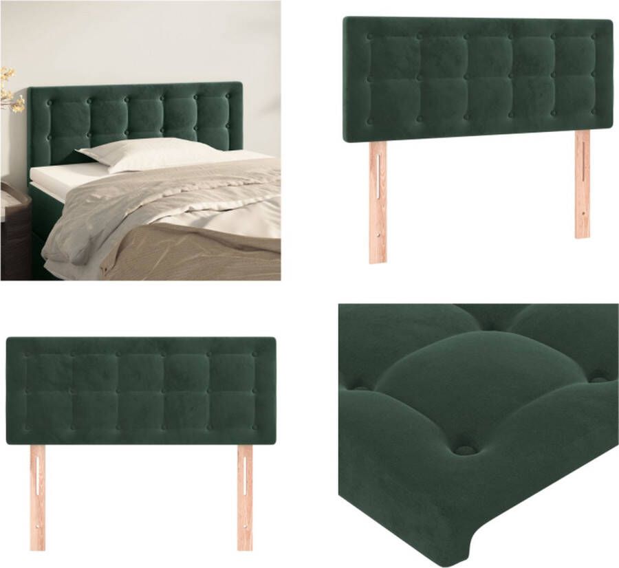 VidaXL Hoofdbord 100x5x78 88 cm fluweel donkergroen Hoofdbord Hoofdborden Hoofdeinde Houten Hoofdbord - Foto 2