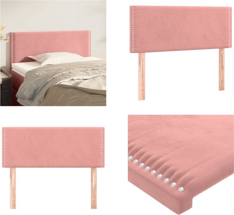 VidaXL Hoofdbord 100x5x78 88 cm fluweel roze Hoofdbord Hoofdborden Hoofdeinde Houten Hoofdbord