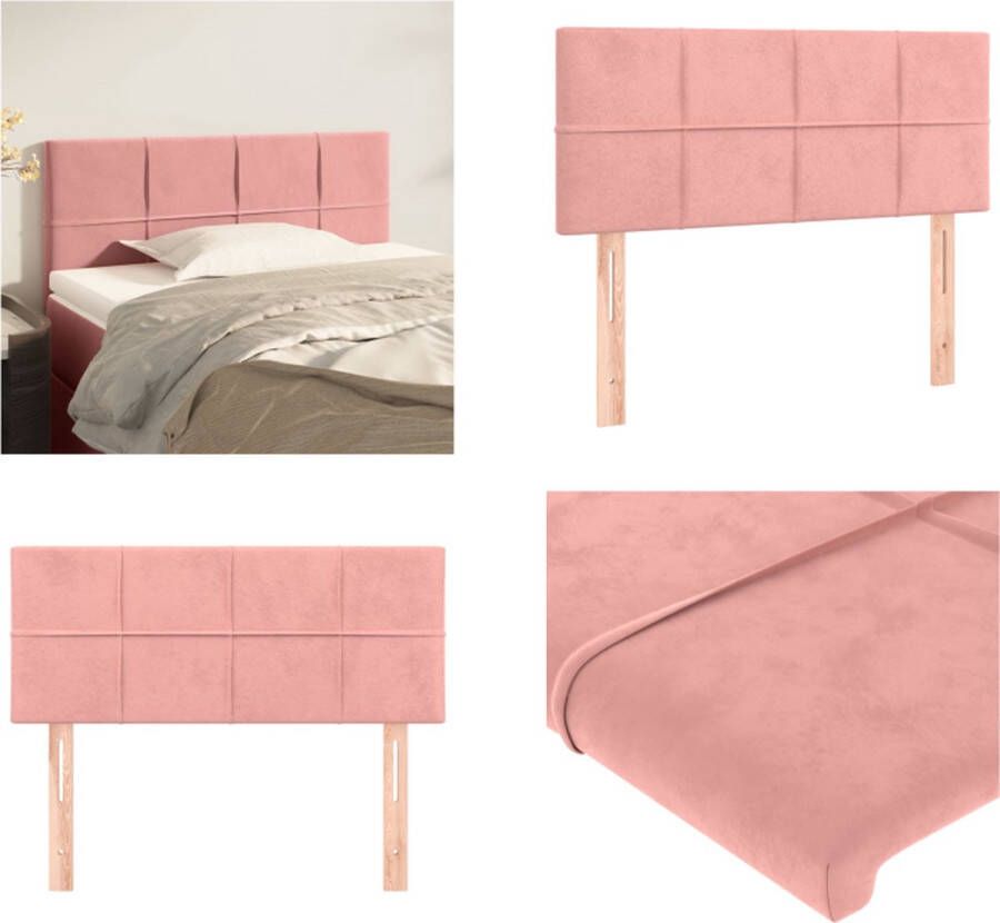 VidaXL Hoofdbord 100x5x78 88 cm fluweel roze Hoofdbord Hoofdborden Hoofdeinde Houten Hoofdbord