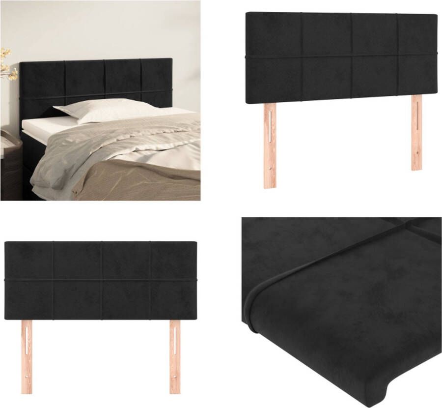 VidaXL Hoofdbord 100x5x78 88 cm fluweel zwart Hoofdbord Hoofdborden Hoofdeinde Houten Hoofdbord