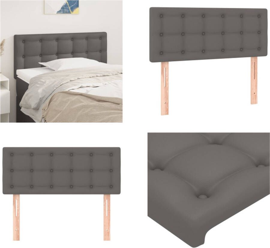 VidaXL Hoofdbord 100x5x78 88 cm kunstleer grijs Hoofdbord Hoofdborden Hoofdeinde Houten Hoofdbord