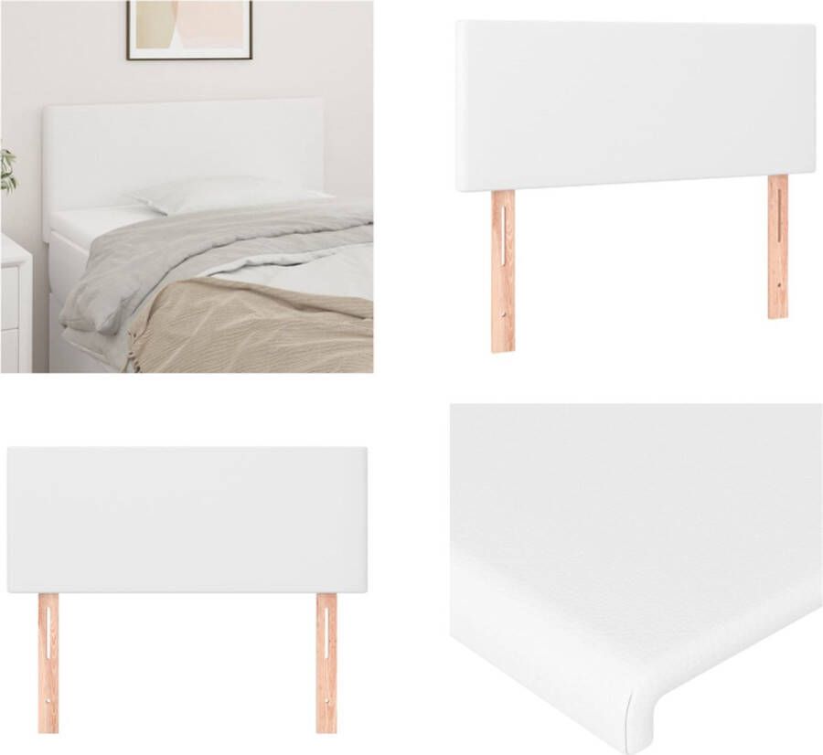 VidaXL Hoofdbord 100x5x78 88 cm kunstleer wit Hoofdbord Hoofdborden Hoofdeinde Houten Hoofdbord