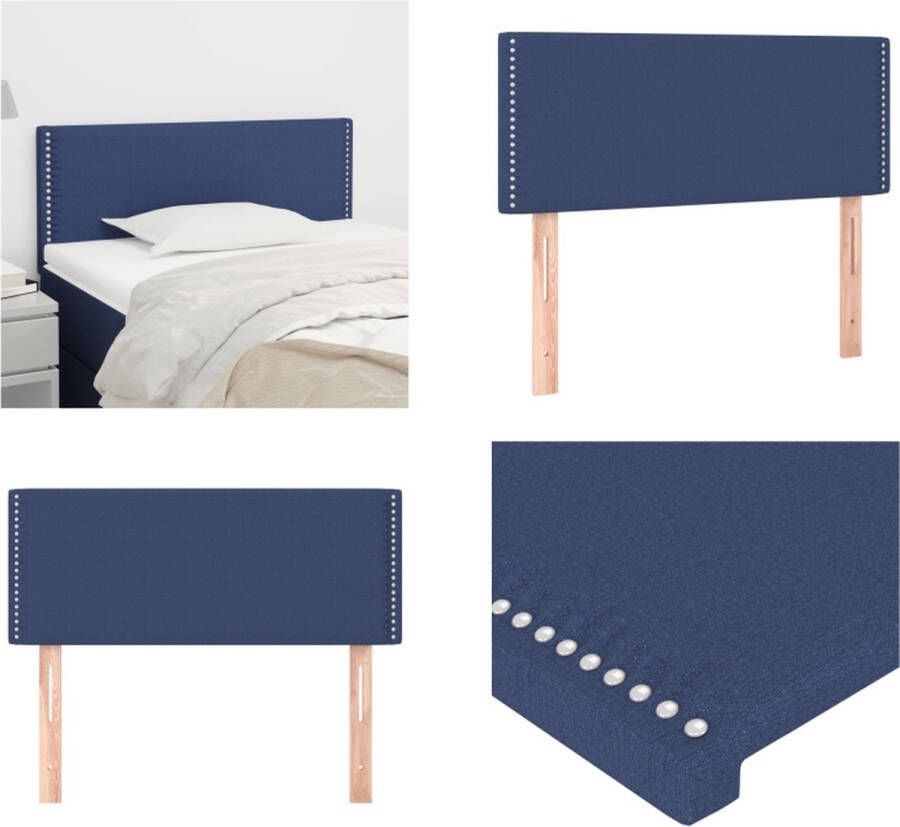 VidaXL Hoofdbord 100x5x78 88 cm stof blauw Hoofdbord Hoofdborden Hoofdeinde Houten Hoofdbord